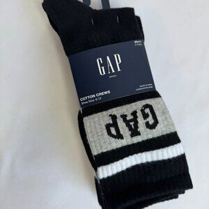 Gap 5 Pair Pk Gray/Blue/Black Cotton Crew Socks Sz 6-12